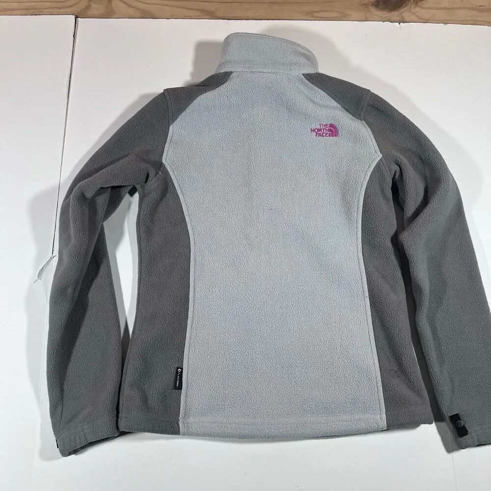 The North Face Full Zip Grey Two Tone Fleece Jacket Women's S/P - Picture 8 of 9